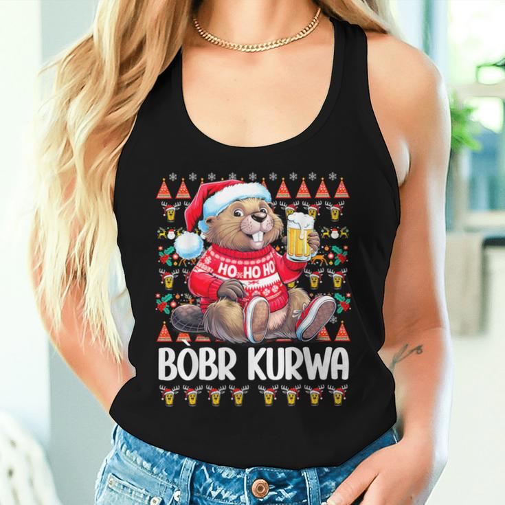 Bòbr Kurwa Christmas Jumper Polish Beer Bober Xmas Kurwa Tank Top Frauen Geschenke für Sie