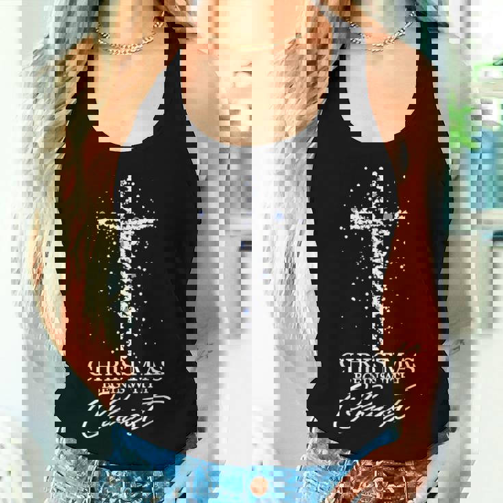 Christmas Begin With Christ Jesus Christian Jesus Xmas Women Tank Top Gifts for Her