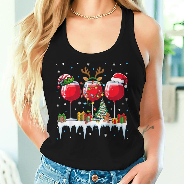 Christmas Reindeer Red Wine Women's Tank Top Frauen Geschenke für Sie