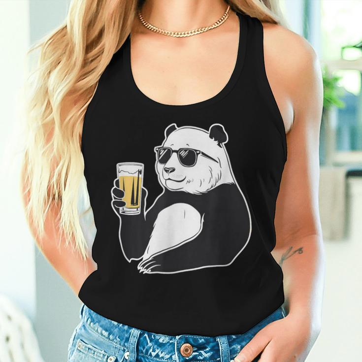 Coole Sonnenbrille Pandabär Bier Trinkend Pandas Tank Top Frauen Geschenke für Sie