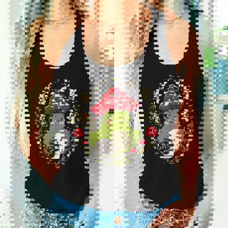 Cottagecore Aesthetic Cute Frog Mushroom Kawaii Snail Women Tank Top Gifts for Her