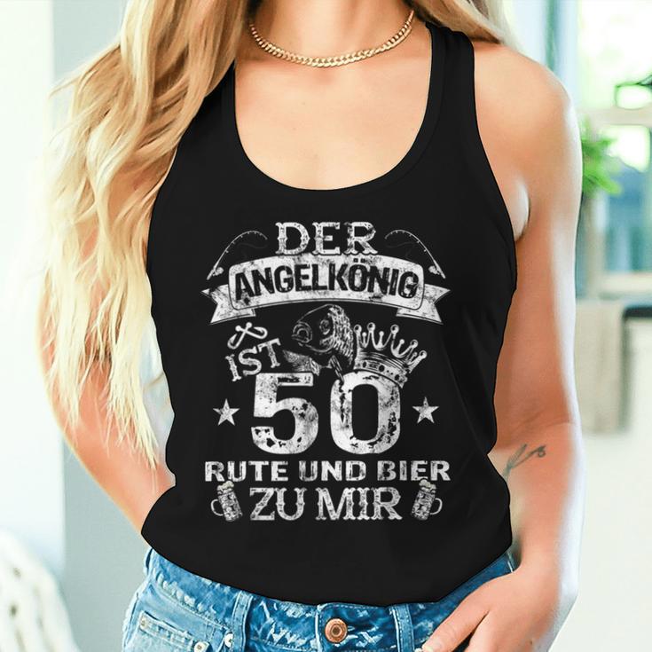 Der Angelkönig Ist 50 Jahre Birthday Fishing & Beer Fisherman S Tank Top Frauen Geschenke für Sie