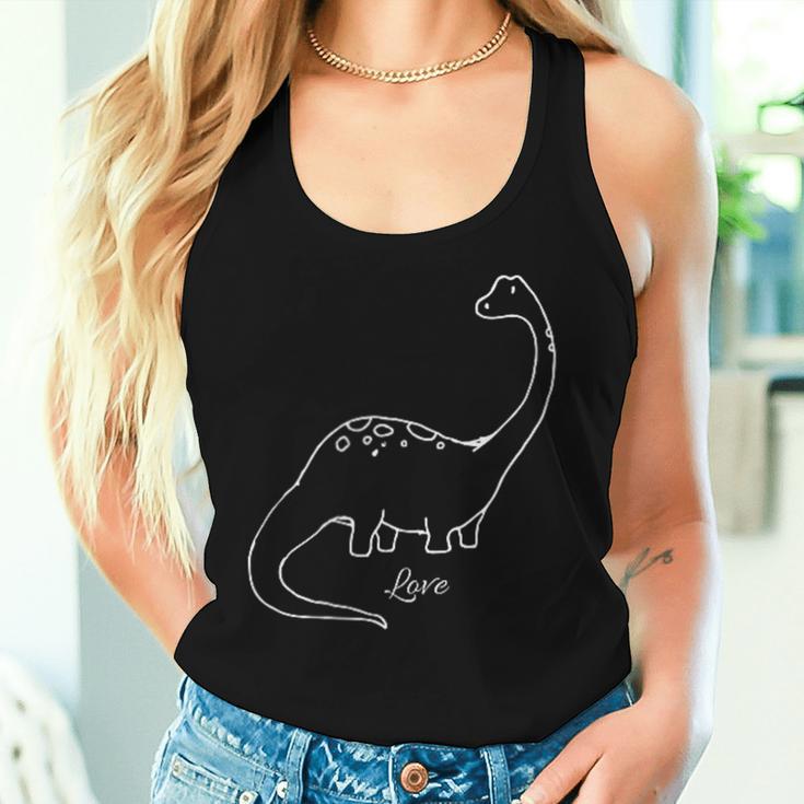 Dinosaur Girls Dino Long Neck Cute Tank Top Frauen Geschenke für Sie