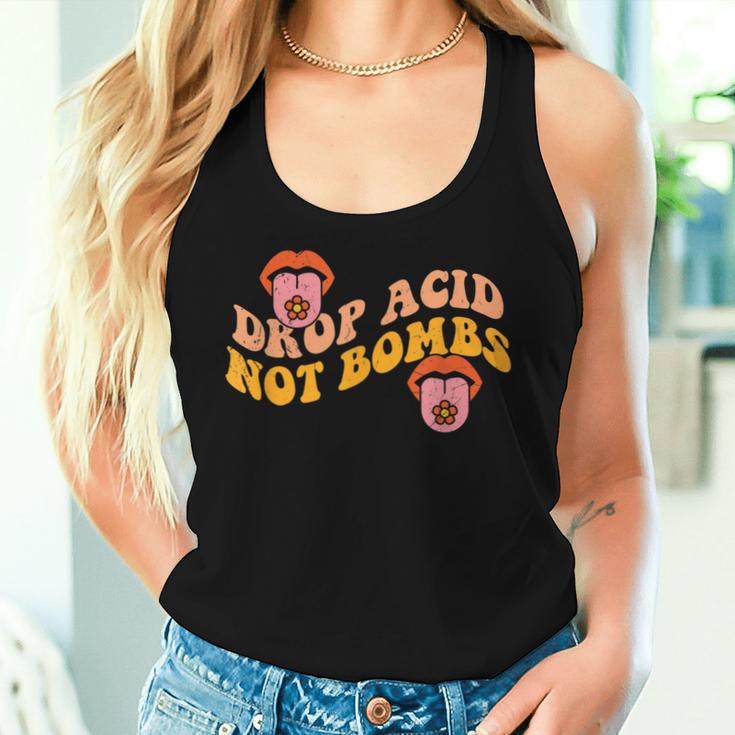 Drop Acid Not Bombs Hippie Groovy 70S Costume For Women Tank Top Frauen Geschenke für Sie