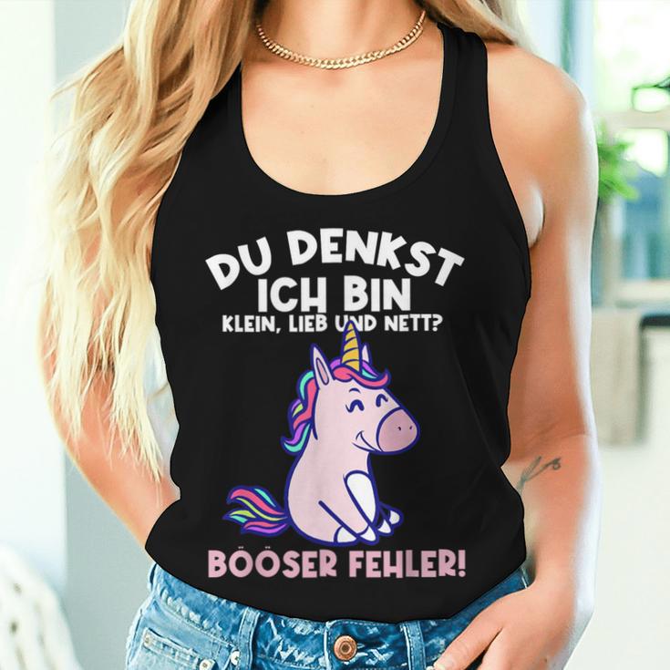 Du Denkst Ich Bin Klein Lieb Und Nett Einhorn Girl's Women's Tank Top Frauen Geschenke für Sie