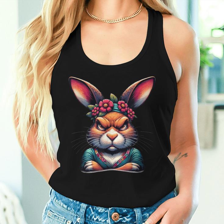 Easter Bunny Angry Bunny Rabbit Animal Tank Top Frauen Geschenke für Sie