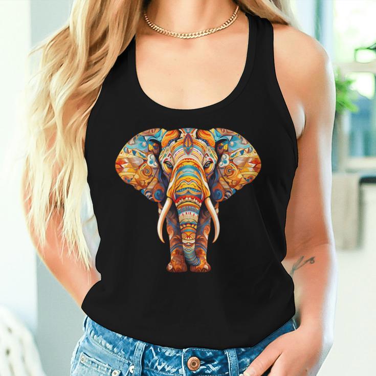 Elephant Mandala Elephant Print Tank Top Frauen Geschenke für Sie