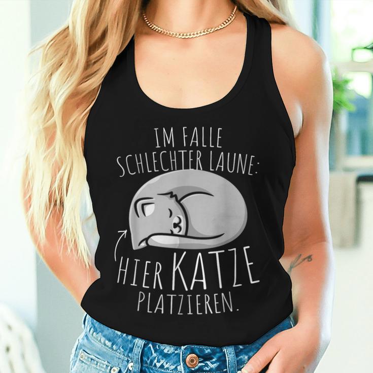 Im Falle Schlechter Laune Hier Katze Platzieren Hier Katzen Tank Top Frauen Geschenke für Sie