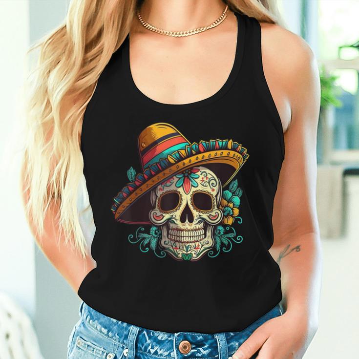 Flower Sugar Skull Cinco De Mayo Mexican Dia De Los Muertos Tank Top Frauen Geschenke für Sie