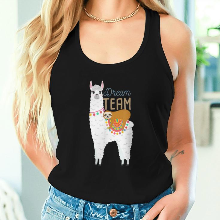 Alpaca Lama With Sloth Dream Team Tank Top Frauen Geschenke für Sie