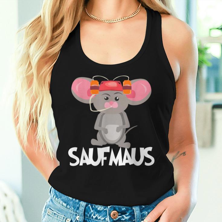 Beer Helmet Mouse Motif Beer Drinker Beer Saufmaus Tank Top Frauen Geschenke für Sie