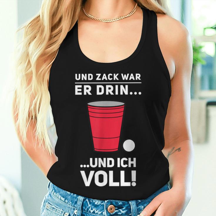 Beer Pong Beer Pong Und Zack War Er Drin Tank Top Frauen Geschenke für Sie