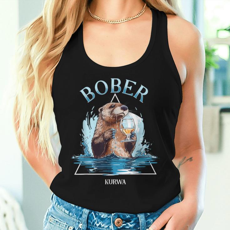 Bober Beer Drinking Beaver Lovers Bobr Meme Tank Top Frauen Geschenke für Sie