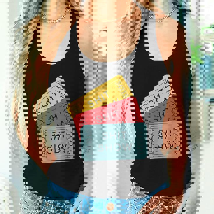 Sarcastic Retro Tickets To The Shit Show Women Tank Top Gifts for Her