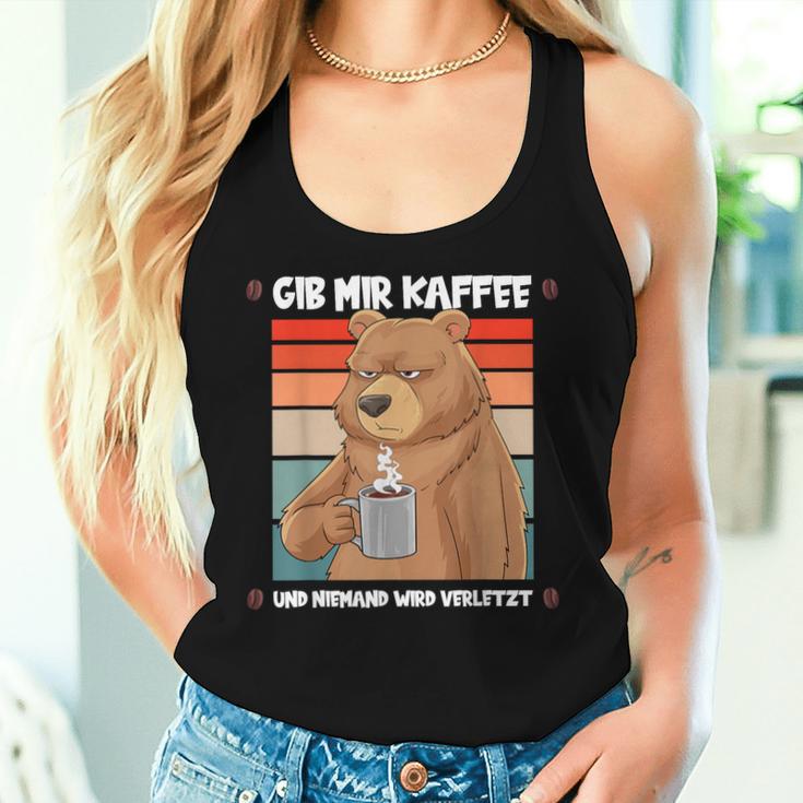 Gib Mir Kaffee Und Niemand Wirderletzt Filtercoffee Bear Tank Top Frauen Geschenke für Sie