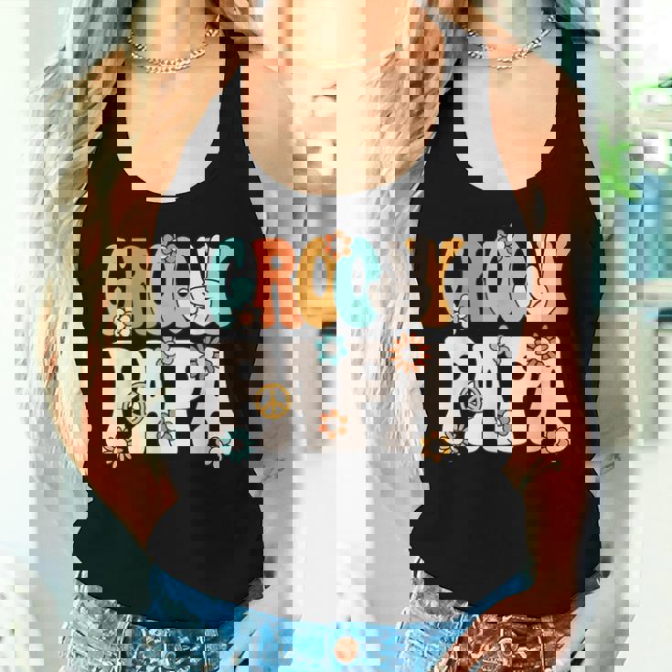 Groovy Papa Dad Retro Hippie 60S 70S Party Outfit Men Women Tank Top Gifts for Her