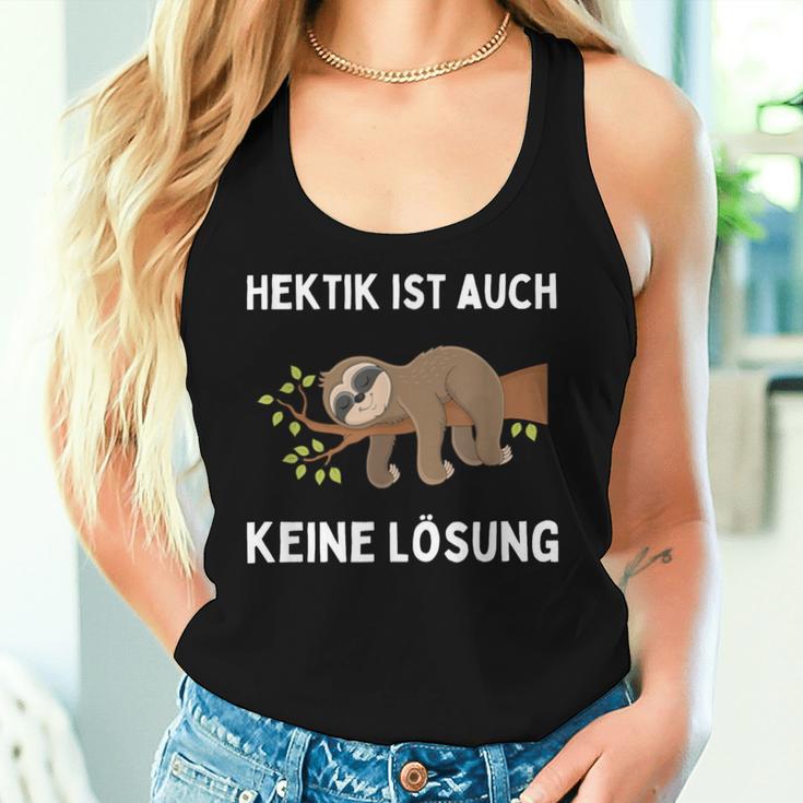 Hektik Ist Auch Keine Lösung Schlafendes Sloth Tank Top Frauen Geschenke für Sie