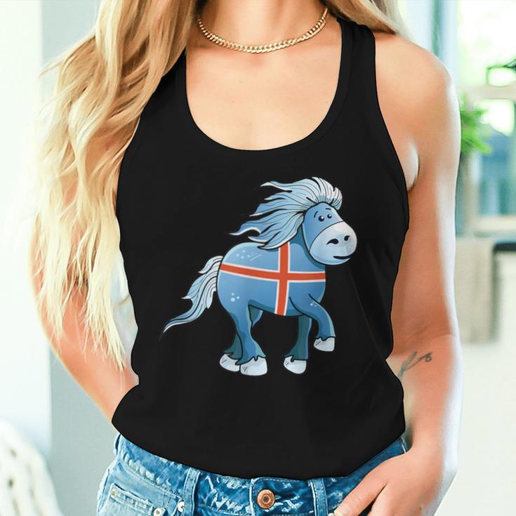 Icelandic Horse Islandpony Tölten Island Flag Tank Top Frauen Geschenke für Sie