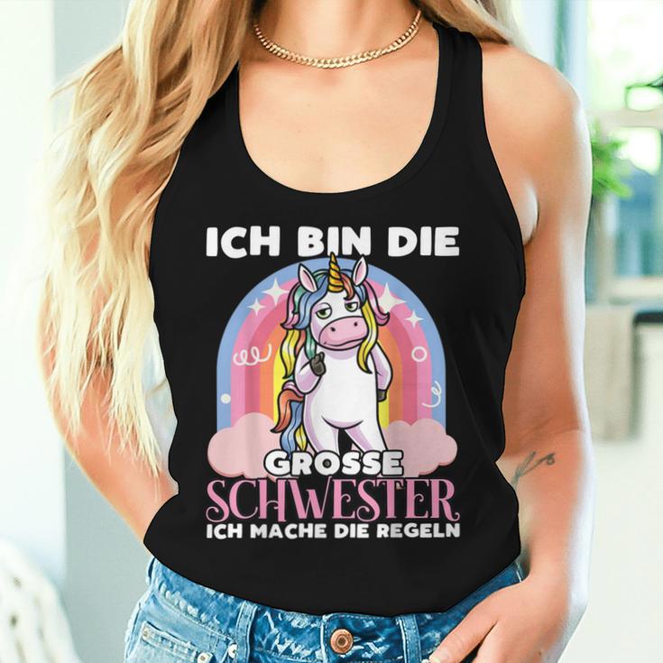 Ich Bin Die Große Schwester Schwewister Girls' Unicorn Tank Top Frauen Geschenke für Sie