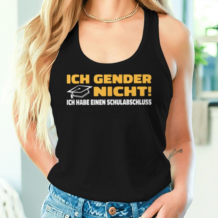 Ich Gender Nicht Ich Habe Einen Schulabschluss Women's Green Tank Top Frauen Geschenke für Sie