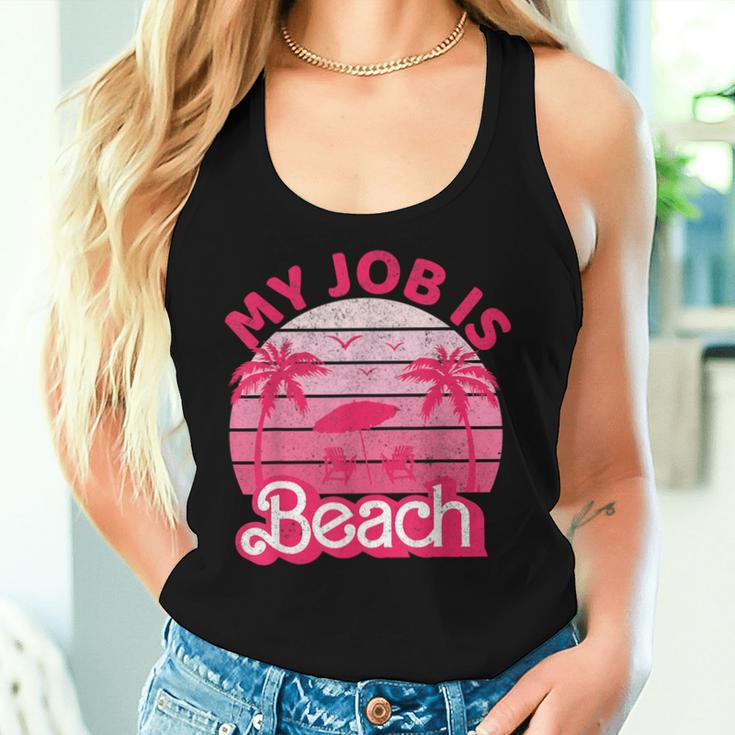 My Job Is Beach Retrointage Beach Jobs Women Tank Top Frauen Geschenke für Sie