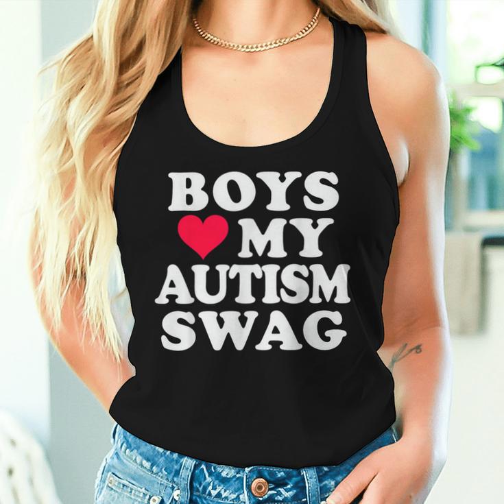 Jungen Lieben Meinen Autismus Swag Lustige Autistische Mädchen Bewusstseins-Idee Tank Top Frauen Geschenke für Sie