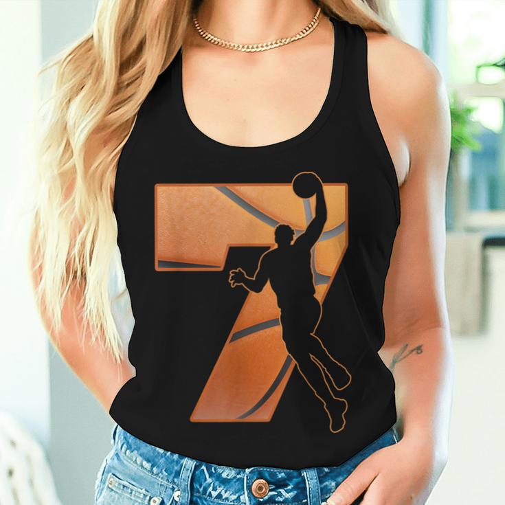 Kinder 7 Jahre Alt 7 Basketball Geburtstag Party Thema Jungen Mädchen Tank Top Frauen Geschenke für Sie