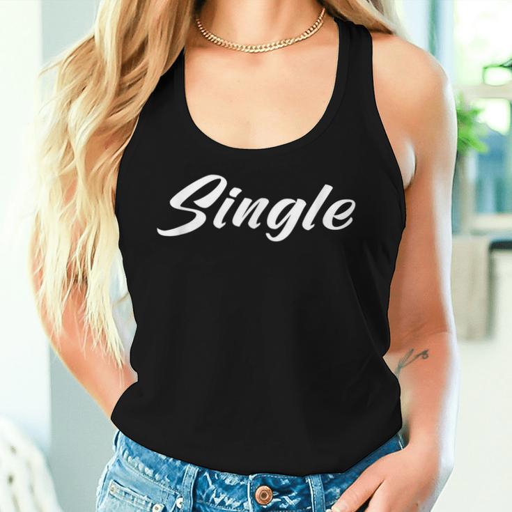 Lettering Single Partnersuche Women's Tank Top Frauen Geschenke für Sie