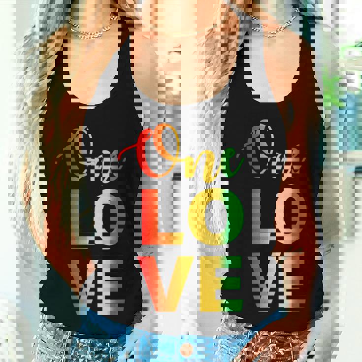 Love One Rasta Reggae Hipster Jamaica Vacation Women Tank Top Gifts for Her