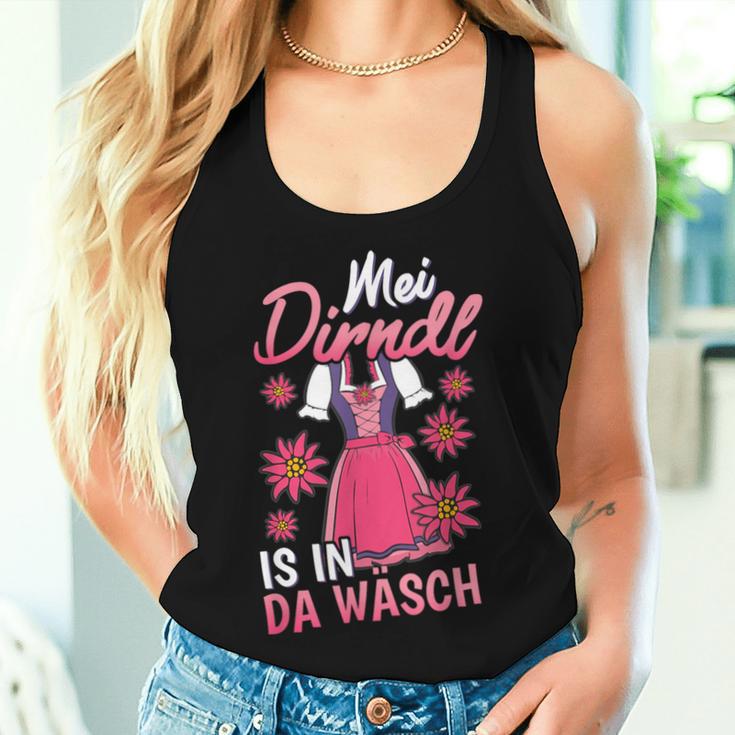 Mei Dirndl Is In Da Wäsch Edelweiss Tracht Women's S Tank Top Frauen Geschenke für Sie