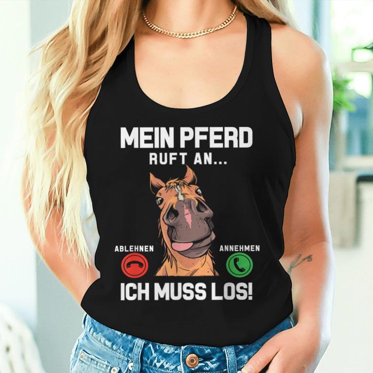 Mein Pferd Ruft An Reiterin Reiter Stall Girls' Tank Top Frauen Geschenke für Sie