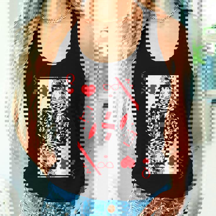 Modern Cool Queen Of Hearts Valentines Day Cool V-Day Women Tank Top Gifts for Her