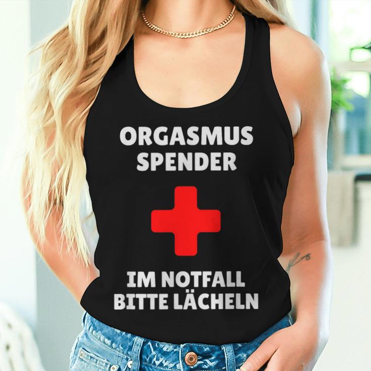 Orgasm Dispenser Im Notfall Bitte Lächeln Party Fun Tank Top Frauen Geschenke für Sie