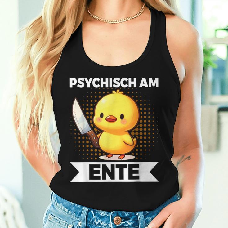 Psychisch Am Ente Duck Slogan Tank Top Frauen Geschenke für Sie