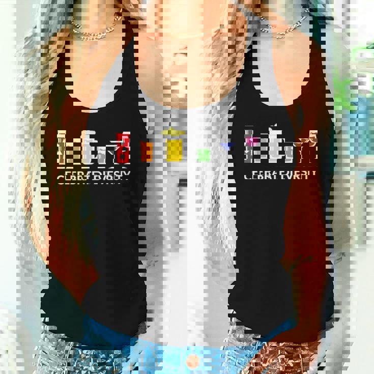 Rainbow Lgbt Drinking Celebrate Diversity Beer Women Tank Top Gifts for Her