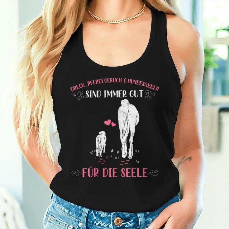 Reiter Horse Dog Dirt Tank Top Frauen Geschenke für Sie