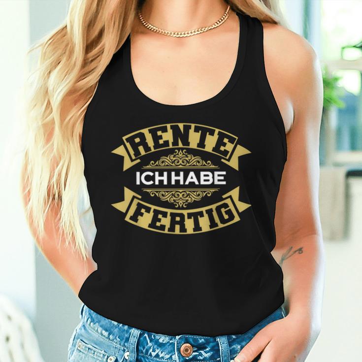 Rente Ich Habe Fertig Pension Pension Pensioner Women's Tank Top Frauen Geschenke für Sie