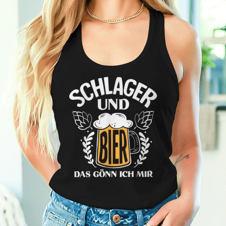 Schlager And Beer Das Gönn Ich Mir Schlagparty Costume Tank Top Frauen Geschenke für Sie