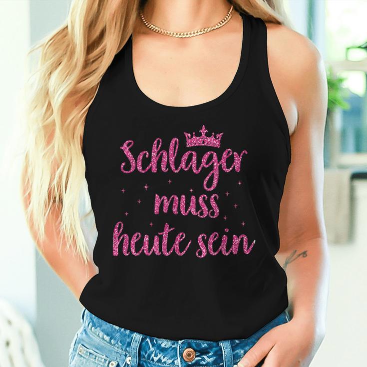 Schlager Music Costume Schlagerfan Schlager Music Party Girls Tank Top Frauen Geschenke für Sie