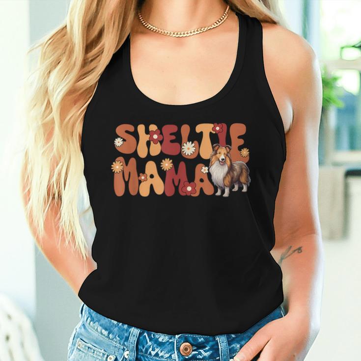 Shetland Sheepdog Groovy World's Best Sheltie Mama Tank Top Frauen Geschenke für Sie