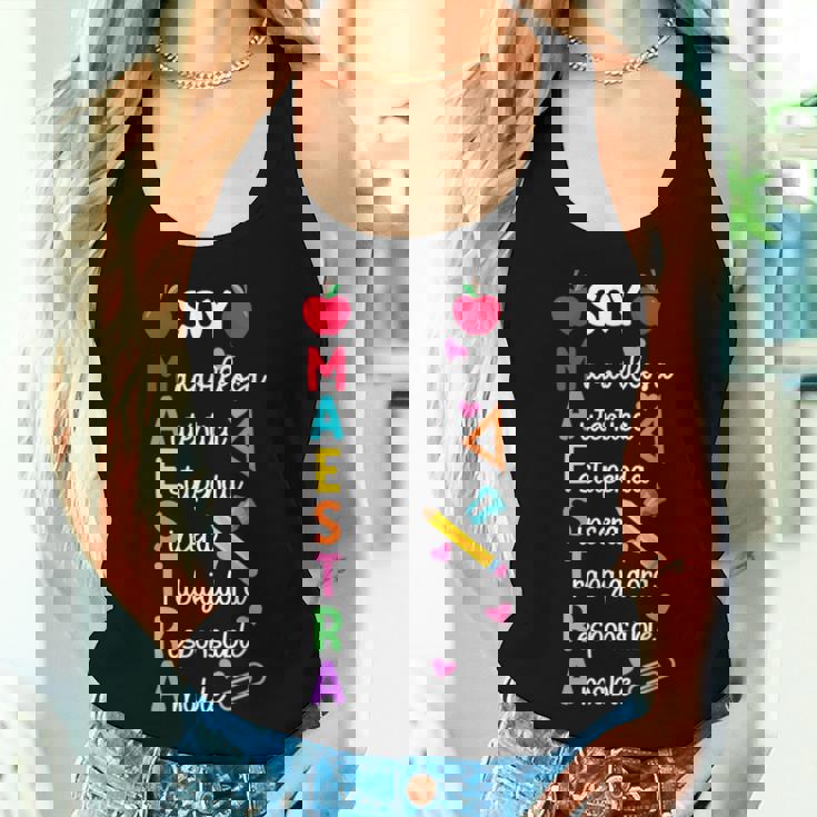 Soy Maestra De Español Spanish Teacher Bilingual Teacher Women Tank Top Gifts for Her