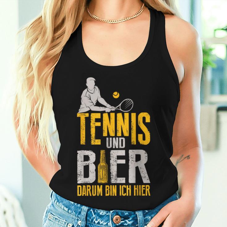 Tennis And Beer Darum Bin Ich Hier Tennis Tank Top Frauen Geschenke für Sie