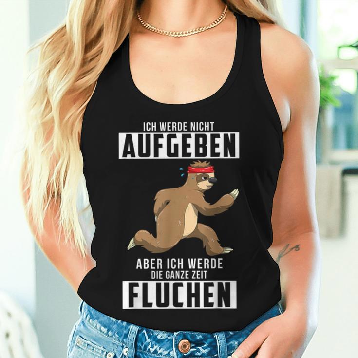 I Will Not Give Up Sloth Jogging Runner Tank Top Frauen Geschenke für Sie