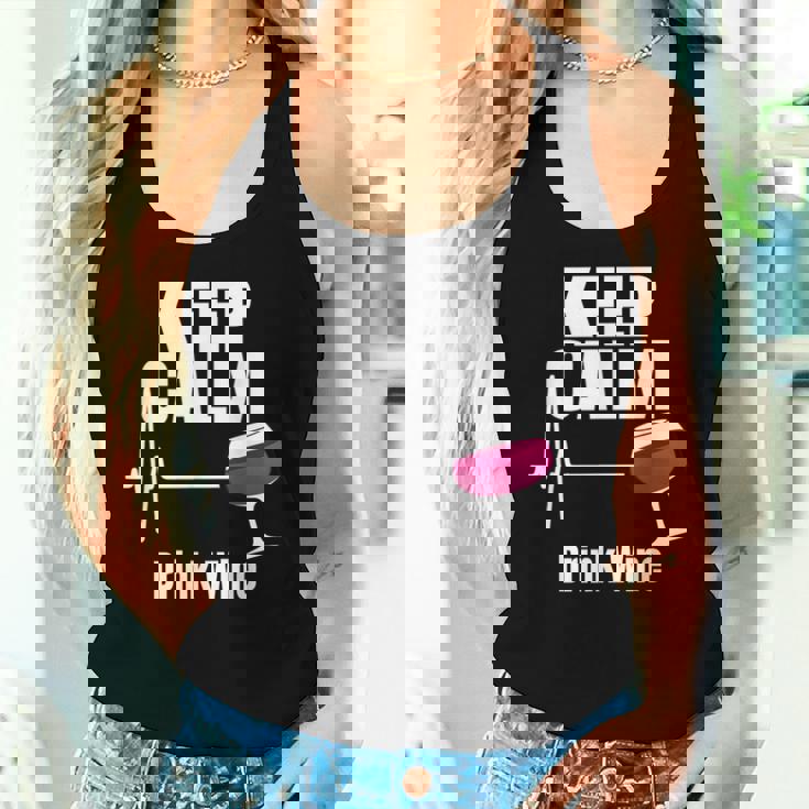 Wine Keep Calm Drink WineintageDonna Canotta da donna Regalos para ella