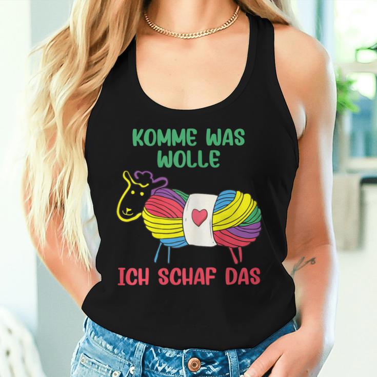 Women's Komme Was Wolle Knitting Crochet Tank Top Frauen Geschenke für Sie