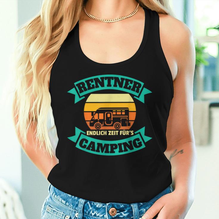 Women's Rentner Zeit Für Camping Ruhestand Pension Pension Tank Top Frauen Geschenke für Sie