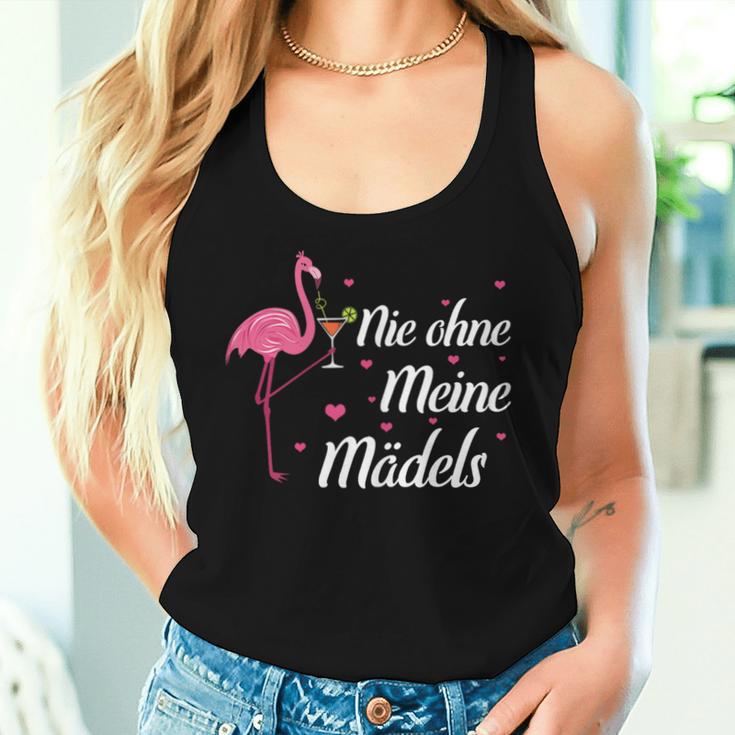 Women's Wine Sparkling Wine Prosecco Saufen Flamingo Nie Ohne Meine Girls Tank Top Frauen Geschenke für Sie