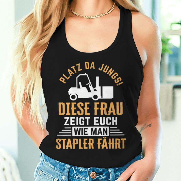 Women's Zegt Euch Wie Man Stapler Fahrt Forklift Driver Tank Top Frauen Geschenke für Sie