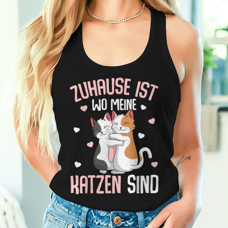 Zuhause Ist Wo Meine Katzen Sind Katze Girl's Women's Tank Top Frauen Geschenke für Sie