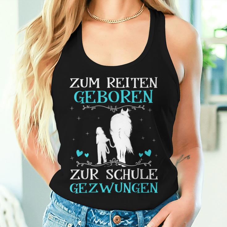 Zum Reiten Geboren Zur Schule Gezwungen Pony Pferde Girl's Tank Top Frauen Geschenke für Sie